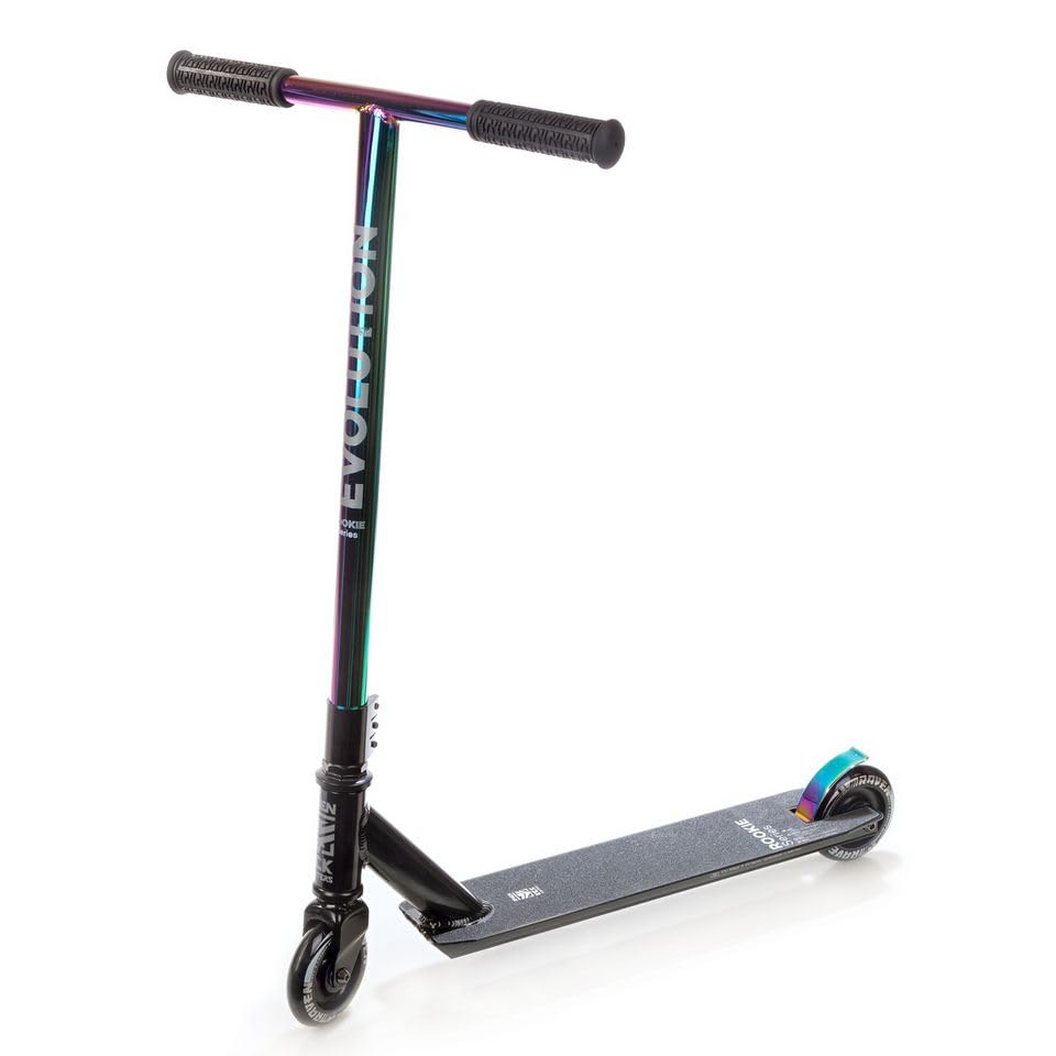 RAVEN Scooter Stunt Tricks Kick Scooter for Kids Teens | 100mm PU Wheels | ABEC-9 Bearings (Rookie Neo Chrome, 100mm)