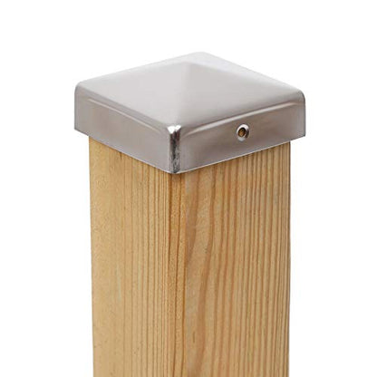 5 x Stainless Steel Pyramid Fence Post Cap 91 x 91 mm