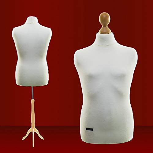 LUCCESI Tailor's Dummy | Male | Size L | Interchangeable Cover Cream-White | Beech Stand | Display Mannequin | more Women's Sizes S - XL