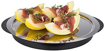 APS 9094 Thermo Tray Set, set consists of 1 sturdy bowl, 1 stainless steel tray, 2 cooling packs, 1 lid, Ø 30 cm, height 15 cm, black.