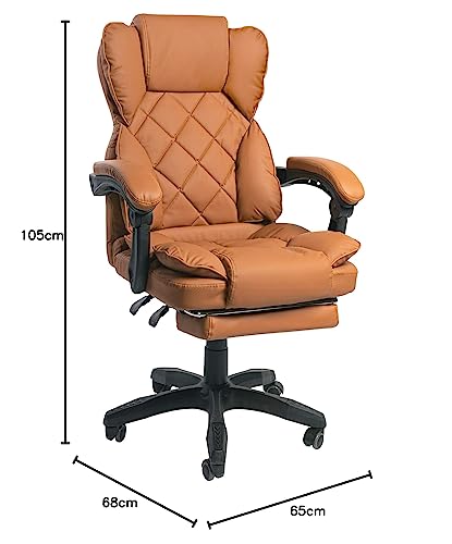 TRISENS Desk Chair Office Chair TV Office Chair Executive Chair Relax & Home Office, Color: Brown
