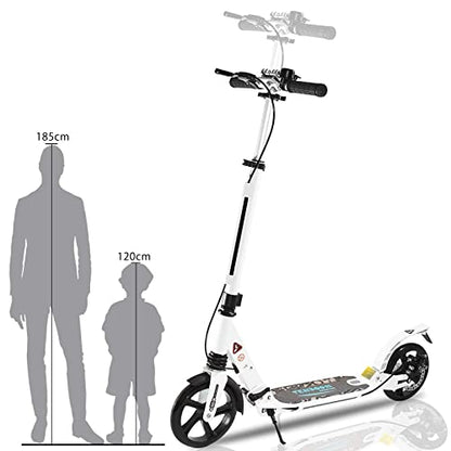 TENBOOM scooter for kids aged 10 and adults with 2 brakes, 200mm wheels, aluminum frame. Height adjustable for children.