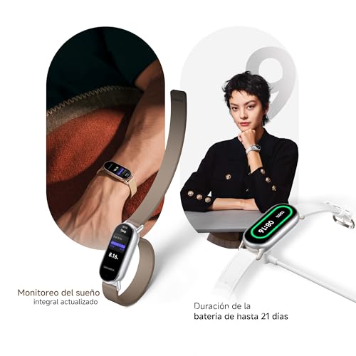 Xiaomi Smart Band 9 Fitness Tracker with AMOLED Display (1200 Nits), SpO2 Tracking, Sleep and Heart Rate Monitor, Notifications, 5ATM Waterproof, Mi Fitness App, Arctic Blue.