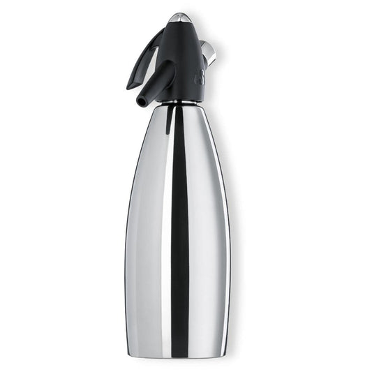 iSi siphon, soda maker for carbonated water, includes stainless steel bottle, adds carbonation to water, ideal for drinks & cocktails, black, 8.5 x 8.5 x 31.5 cm