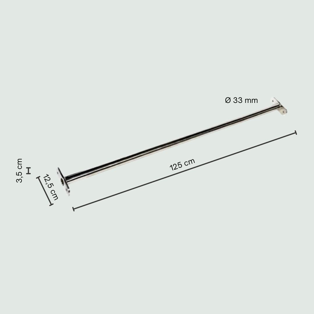 h2i Monkey bar for kids | Length 125 cm | Stainless steel bar | for garden & kids' room | Pull-up bar for outdoor & indoor | Stainless steel bar for gymnastics