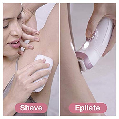 Braun Silk-épil Beauty Set 9 Deluxe 7-in-1 Epilator Women / Hair Remover, Facespa Facial Hair Remover, Shaver, Exfoliator, Face and Body Cleansing Kit, 9-985, White/Pink