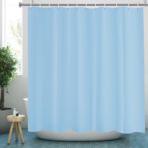 YISURE Fabric Shower Curtain 200x220 Blue, Polyester Bath Curtain Bathtub Water-Resistant Washable Shower Curtains Anti-Mold for Bathroom Home, Width 200 x Height 220cm
