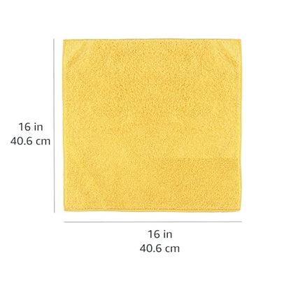Amazon Basics microfiber towels for cars, dual-sided cleaning cloth, 12 pieces, 40 x 40 cm, Yellow