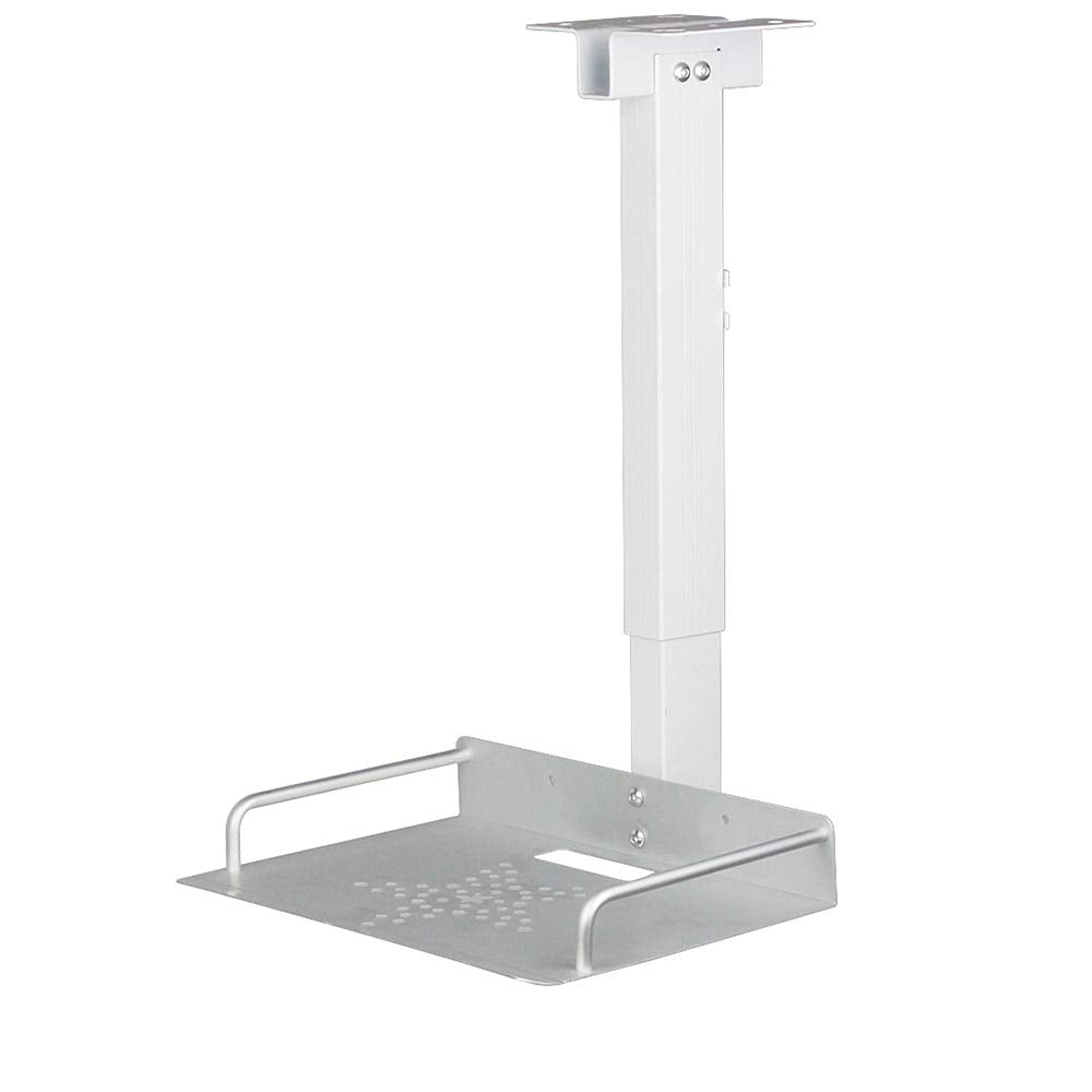 Rough Universal Projector Mount for Ceiling/Wall, Capacity 1.5kg - Tray 24×20 cm - Adjustable 34-56cm, Cable Management, Aluminum + Stainless Steel, For Projectors, Video Conferencing Cameras, Routers