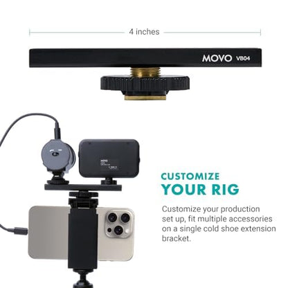 Movo uVlogger Android/USB-C/iPhone 15 compatible Vlogging Kit with full-size tripod - YouTube starter kit for content creators - Accessories: tripods, phone holder, light, shotgun microphone