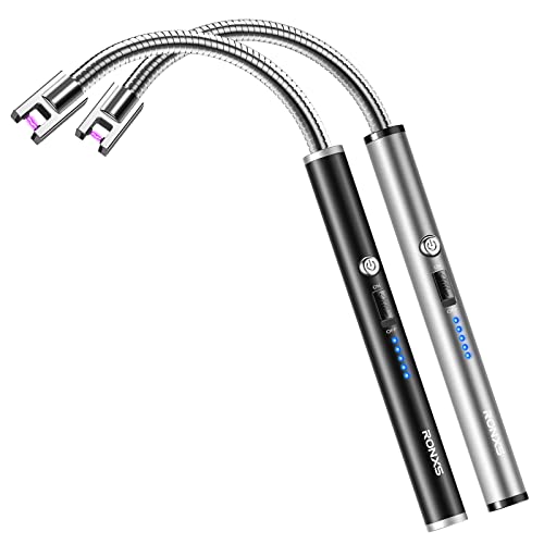RONXS Arc Lighter, Electric Lighter with Extended Neck, Safety Lock - Candle Gadgets, Type C Rechargeable Plasma Candle Lighter for Kitchen Stove Camping, Fireworks Fireplace