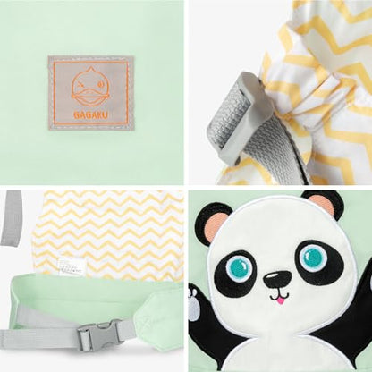 GAGAKU Doll Carrier for Kids Doll Carrier from 3 years Baby Carrier for Dolls Front Carrier Doll Accessories Doll Carrier with Adjustable Straps - Green - Embroidered Panda