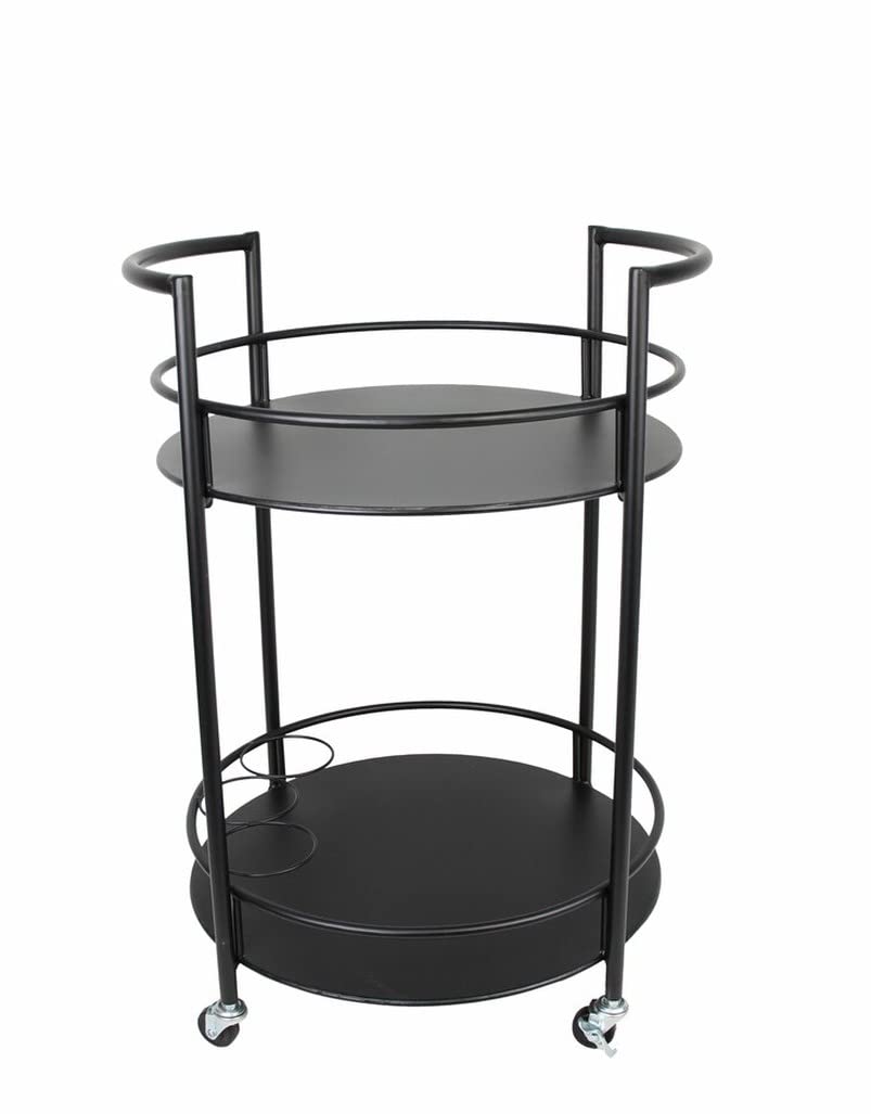 Decor passion serving trolley made of metal, black, Ø 46 x 69 cm, beverage cart, bar cart.
