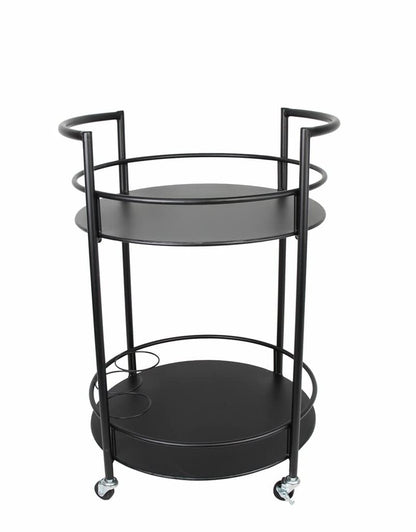 Decor passion serving trolley made of metal, black, Ø 46 x 69 cm, beverage cart, bar cart.