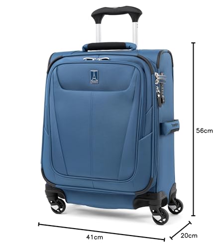 Travelpro Maxlite 5 Expandable Carry-On with 4 Wheels, Soft Underseat Bag, Lightweight Suitcase, Soft Exterior, for Men and Women, 2-Piece Set, Blue (Ensign Blue), Carry-on