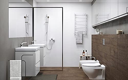VBChome 24" Slim Grey Bathroom Furniture Set with Faucet and Pop-up Drain Basin with Vanity Cabinet Washbasin 2 Drawers Moduo Hanging Cabinet Click-clack