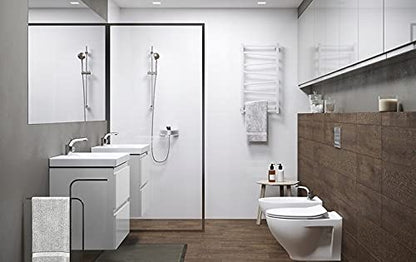 VBChome 24" Slim Grey Bathroom Furniture Set with Faucet and Pop-up Drain Basin with Vanity Cabinet Washbasin 2 Drawers Moduo Hanging Cabinet Click-clack