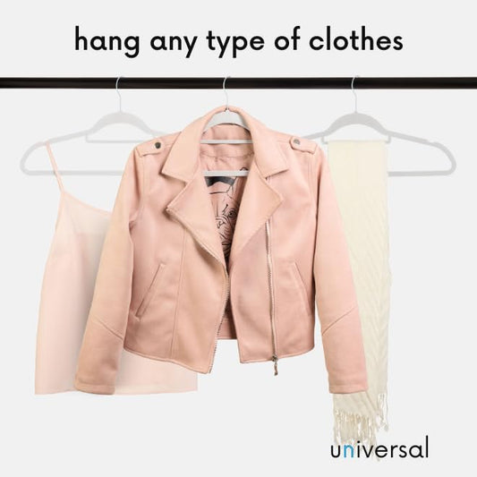 OGIVO Velvet Hangers - 50 pack - Non-slip hangers for your wardrobe - small rod for ties - 360° swivel hooks - notches in shoulder area - Hangers Clothes (White)