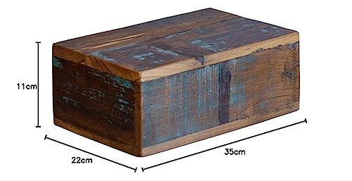 Woodkings® Wall shelf with secret compartment drawer Old wood rustic brown colored Shelf Nightstand