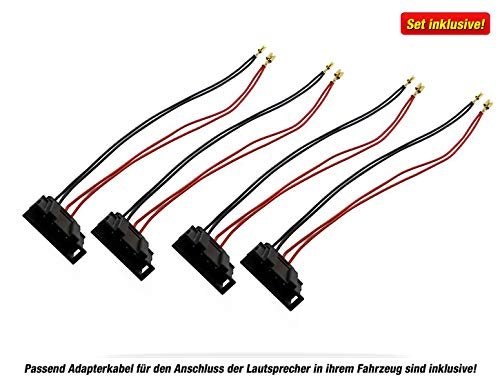 Mediadox Front/Rear 16.5cm/165mm Car Speakers/Boxes/Speakers Complete set from Hifonics compatible for VW Volkswagen.