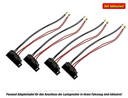 Mediadox Front/Rear 16.5cm/165mm Car Speakers/Boxes/Speakers Complete set from Hifonics compatible for VW Volkswagen.