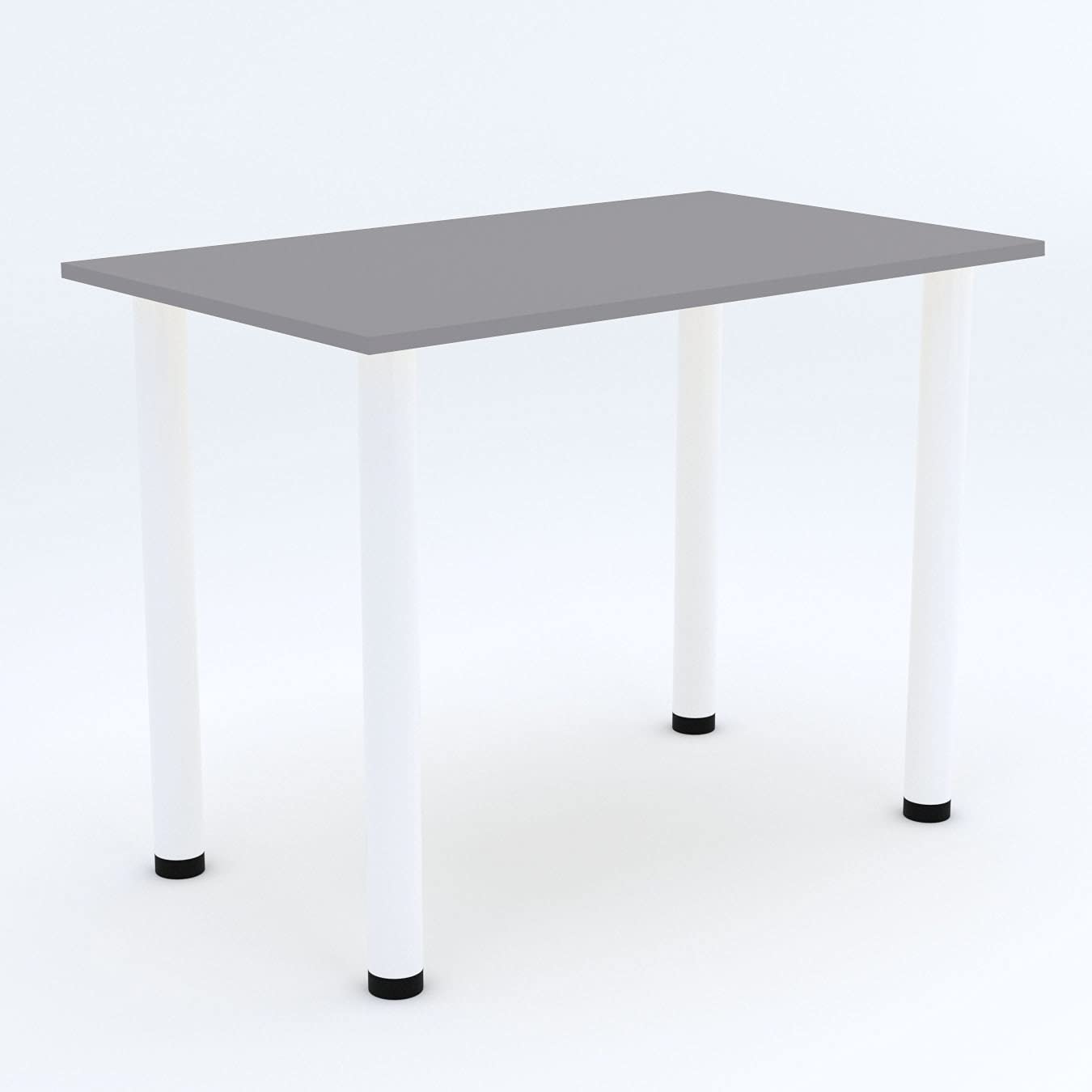 AKKE 70x40 | Dining table - Table with white legs - Kitchen table - Desk | Light Graphite