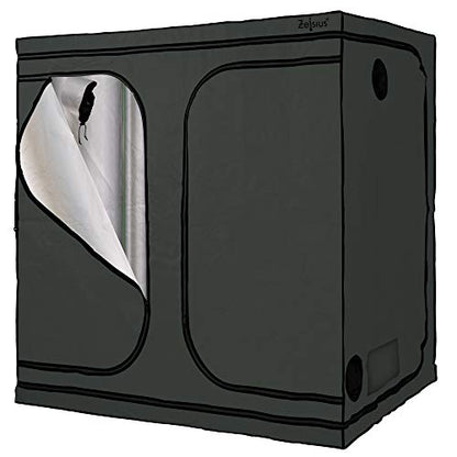 Zelsius Grow tent MyHomeGrow | Indoor grow room | Grow cabinet Darkroom plant tent Greenhouse Cultivation tent (240 x 120 x 200 cm, Gray)