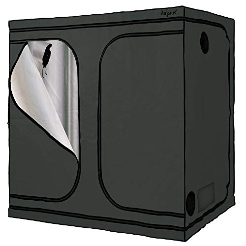 Zelsius Grow tent MyHomeGrow | Indoor grow room | Grow cabinet Darkroom plant tent Greenhouse Cultivation tent (240 x 120 x 200 cm, Gray)