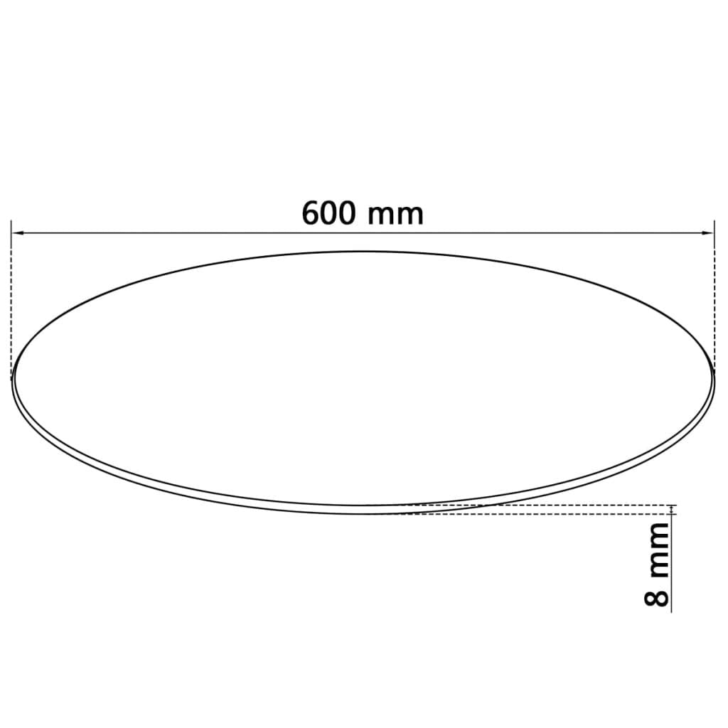 WIFESE 60 cm glass table top, tempered glass coffee table, dining table glass top, multiplex glass plate, round tabletop kitchen countertop.