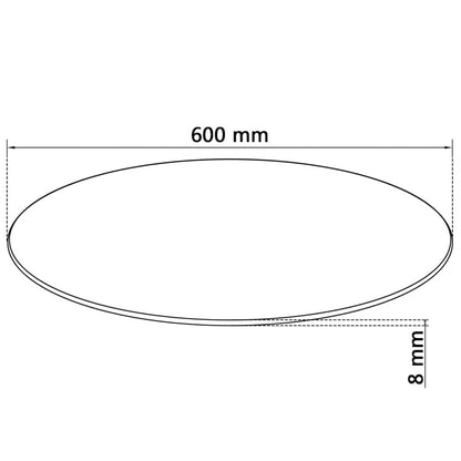 WIFESE 60 cm glass table top, tempered glass coffee table, dining table glass top, multiplex glass plate, round tabletop kitchen countertop.