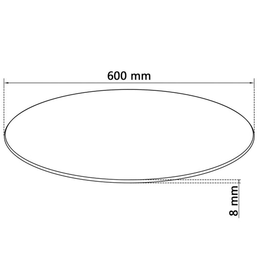 WIFESE 60 cm glass table top, tempered glass coffee table, dining table glass top, multiplex glass plate, round tabletop kitchen countertop.