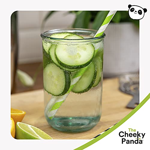 The Cheeky Panda - Bamboo Straws - 24x 250 pieces - Color: Black/White - Eco-friendly & biodegradable drinking straws - Perfect for drinks, cocktails & smoothies.