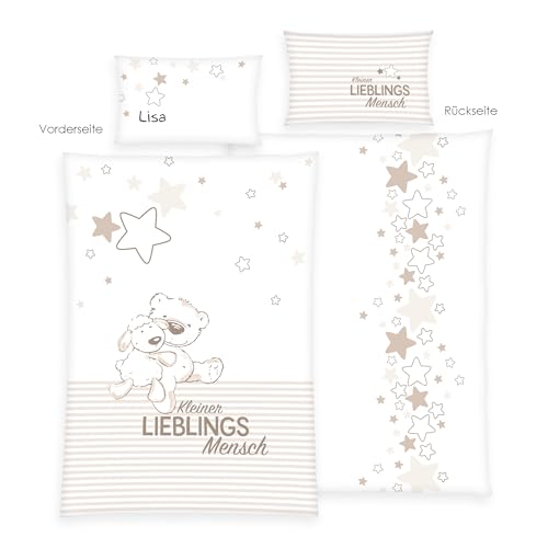 Herding baby bedding, personalized with name, favorite person, 40 x 60 cm + 100 x 135 cm