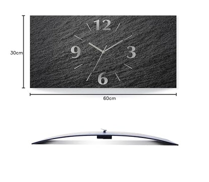 ARTLAND wall decoration wall clock without ticking noises Aluminum radio clock analog radio clock 60x30 cm slate look U1RE