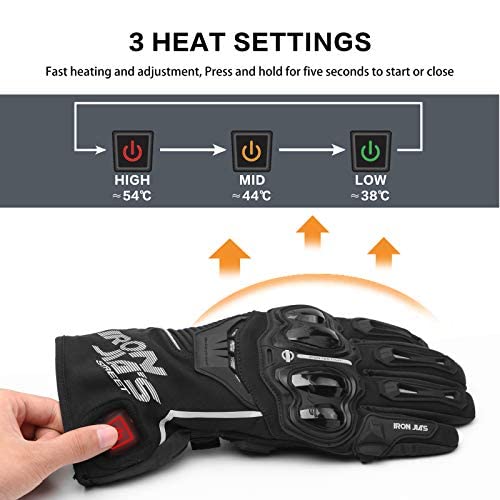 BORLENI Heated Gloves Winter 12V Winter Gloves Waterproof Windproof Warm Gloves Men Women