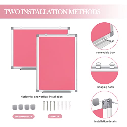 DOLLAR BOSS Magnetic Whiteboard, 40 x 60 cm, dry wipe, wall-mounted whiteboard with pen tray, aluminum frame, dry wipe surface for kids, drawing, home, and office.