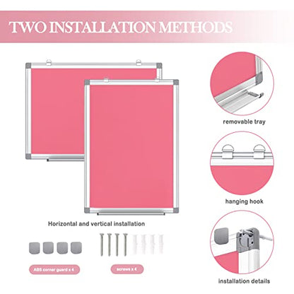 DOLLAR BOSS Magnetic Whiteboard, 40 x 60 cm, dry wipe, wall-mounted whiteboard with pen tray, aluminum frame, dry wipe surface for kids, drawing, home, and office.