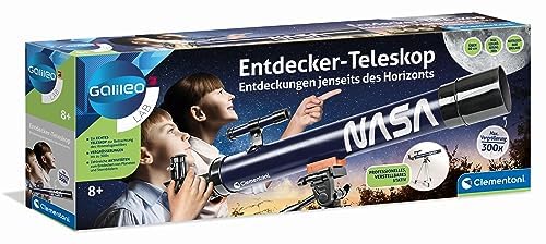 Clementoni Galileo Lab NASA Explorer Telescope - With 300x magnification, tripod, and interchangeable eyepieces - Star telescope for kids aged 8 and up, 59352
