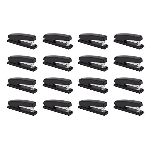 Amazon Basics - Stapler with 1000 Staples - Black, 16-Pack.