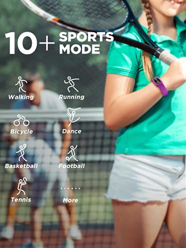 BIGGERFIVE Vigor fitness wristband watch for kids girls boys aged 5-15 years, fitness tracker smartwatch with step counter heart rate monitor calorie tracker and sleep monitor, IP68 waterproof activity tracker.