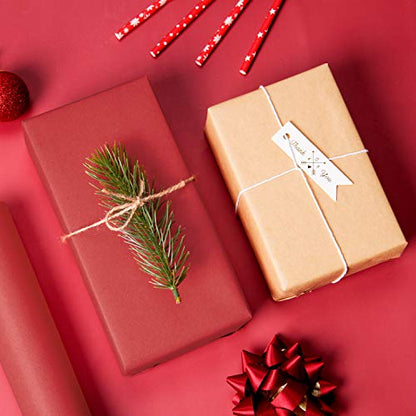 RUSPEPA Red Kraft Paper Roll - 30" X 98ft - Heavy Red Gift Wrap for Christmas, Valentine's Day, Crafting of All Kinds.