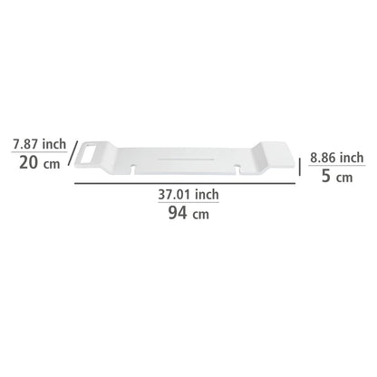 WENKO bathtub tray Matera with practical storage space for tablet, glasses, and bath accessories, spacious bathtub caddy for a relaxing bath, made of polyresin, dimensions: 94 x 5 x 20 cm, White