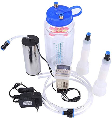 2L Milking Machine Electric Goat Milking Machine Strong Dual Motor Vacuum Pump Milking Machine with Cleaning Brush and Pulse Controller for Cow or Goat EU