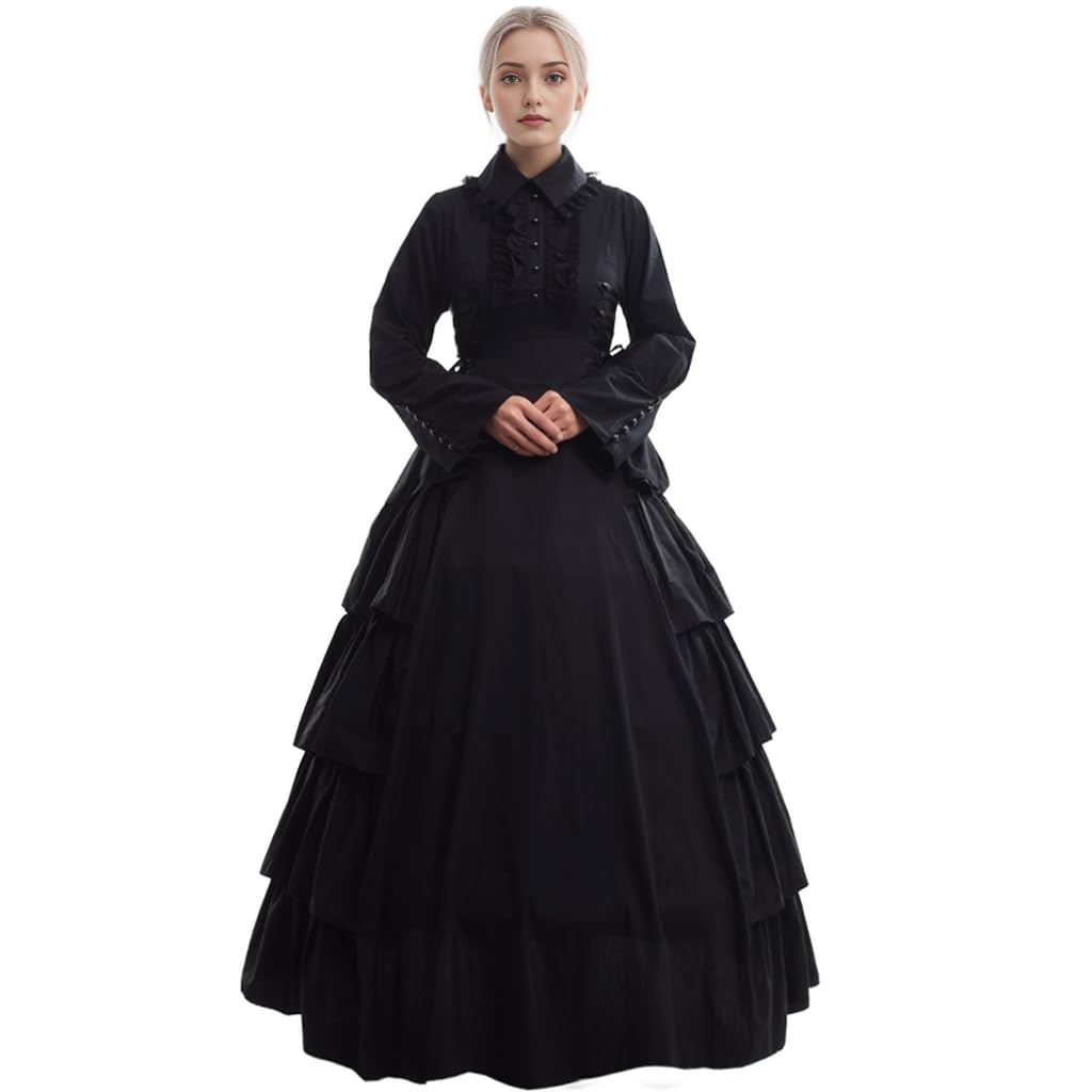 GRACEART Women's Gothic Victorian Dress Renaissance Maxi Costume (M)