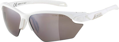 ALPINA TWIST FIVE S HR Q-LITE - Mirrored, contrast-enhancing & fog-free sports & cycling glasses with 100% UV protection for adults, white matte, One Size
