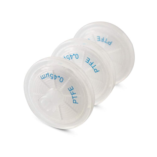 Allpure Biotechnology hydrophobic PTFE syringe filters,  25mm diameter, 0.45μm pore size for lab filtration, pack of 100.
