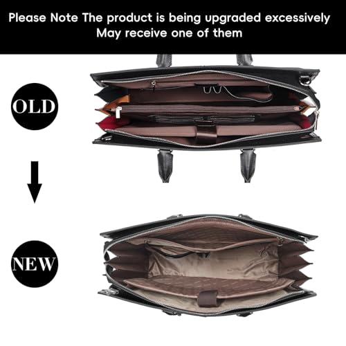 CLUCI briefcase for women men, real leather laptop for 15.6 inch briefcase laptop bag business bag elegant briefcase shoulder bag vintage