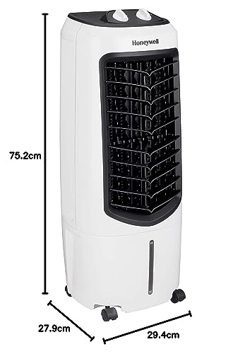 Honeywell Evaporative Air Cooler, 10 liter water tank, 3 speeds: high/medium/low, airflow: 330m³/h. TC10PM, White.