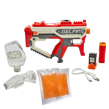 Nerf Pro Gelfire Mythic Blaster, 1600 hydrated Gelfire balls, ball magazine for 800 balls, with battery and Nerf goggles
