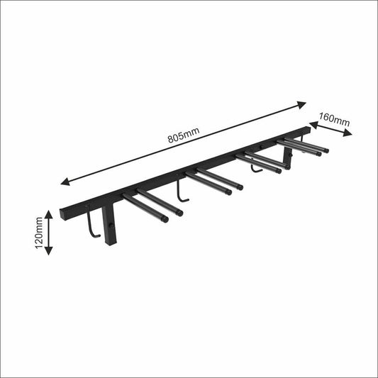 RAWWEST.BIS Ski Wall Mount Ski Rack for Four Pairs of Skis - Storage and holder for skis and poles, wall ski holder space-saving ski rack pole holder, up to 40 kg.